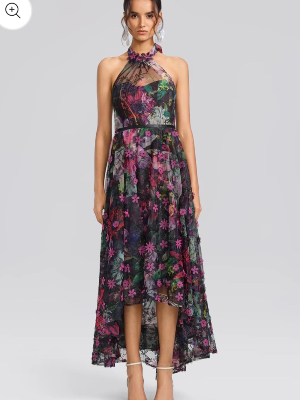 Marchesa Notte Floral High-Low Halter Gown NWT Size 4